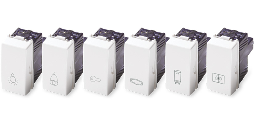 Pulsanti e interruttori bipolari MIX con simbologia