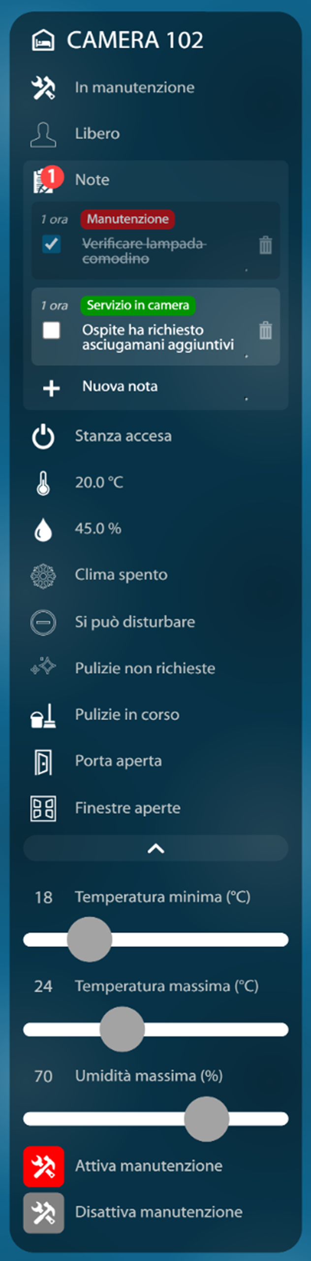 SideraHost room detail