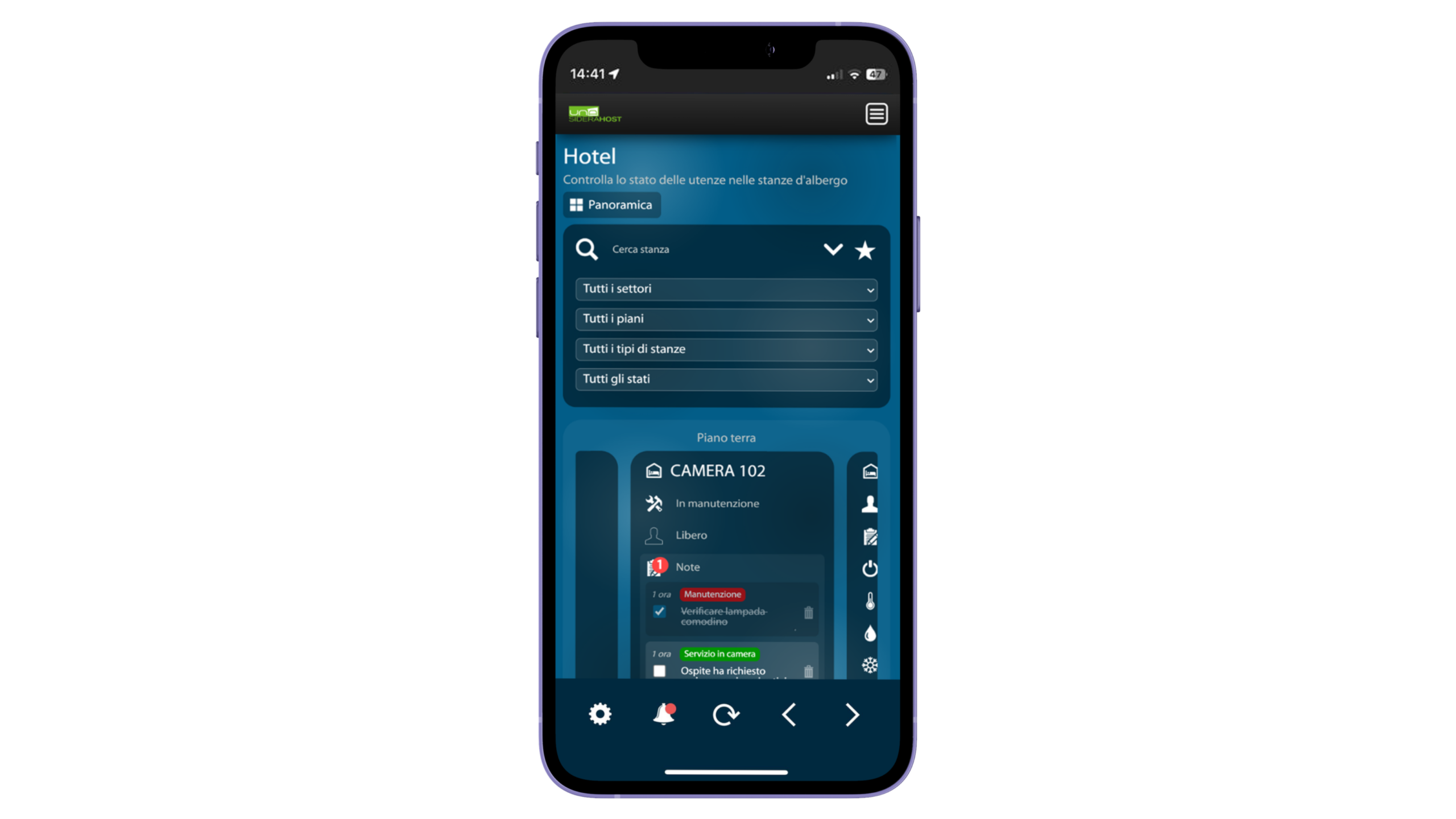 SideraHost on smartphone